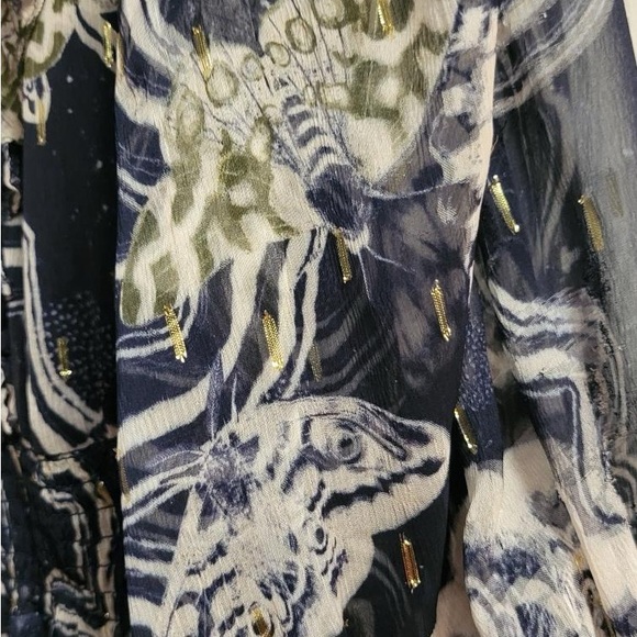 Sold out 3X Printer Johnson dress, exclusively for Anthropologie. Navy/Cream. - Picture 6 of 8